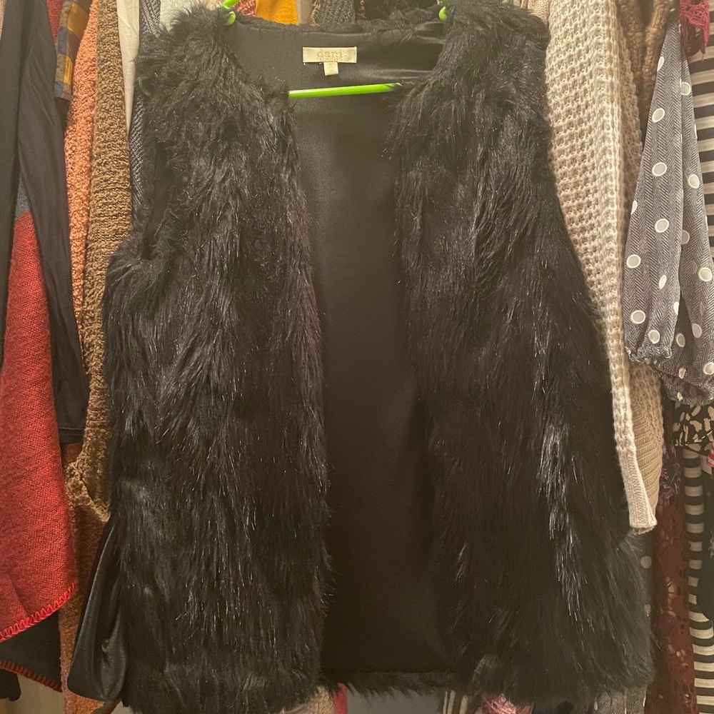 Black Faux Fur Vest